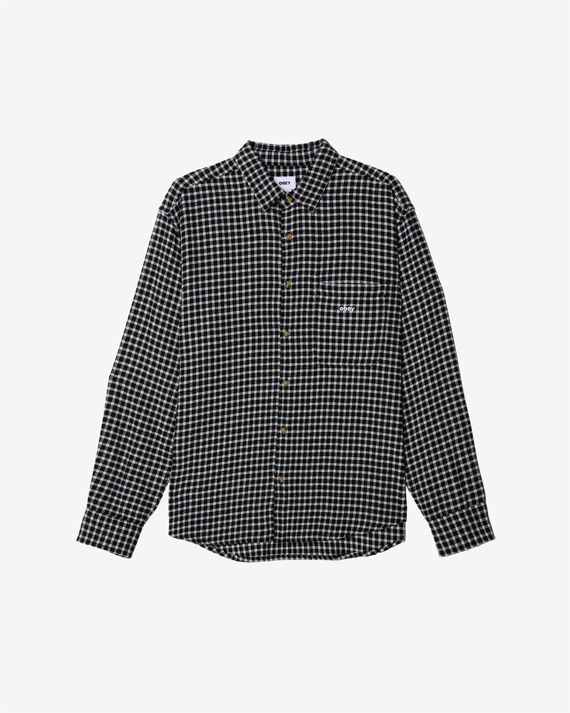 SALE セール OBEY オベイ レディース WILTED ロングスリーブ 長袖 シャツ INDIGO インディゴブルー 古着 オベイ OBEY バックプリント ロングTシャツ ロンT