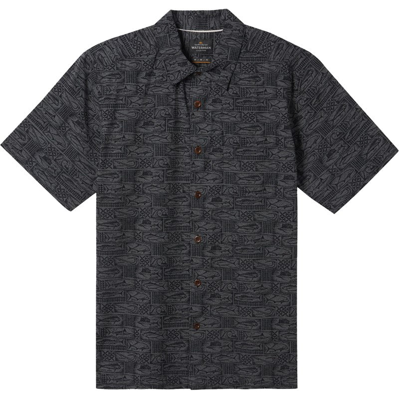 Quiksilver Mens Hana Bay Woven Shirt - TR BLACK PAPER - Sun Diego Boardshop