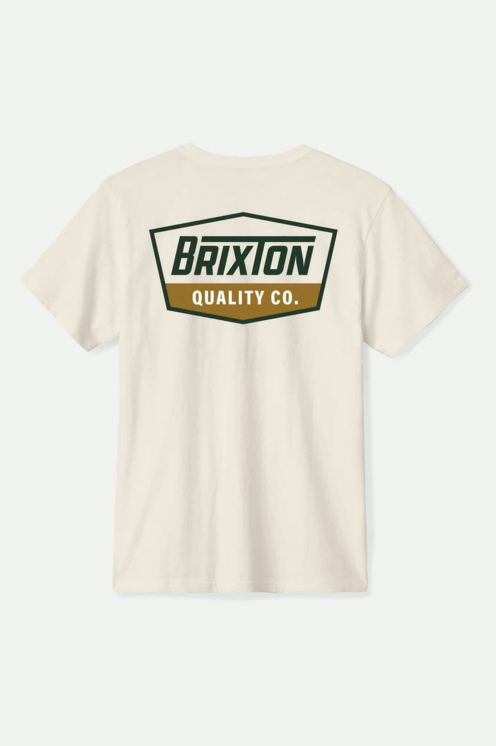 Brixton Regal Standard T-Shirt - Cream/Dark Green/Metal Bronze