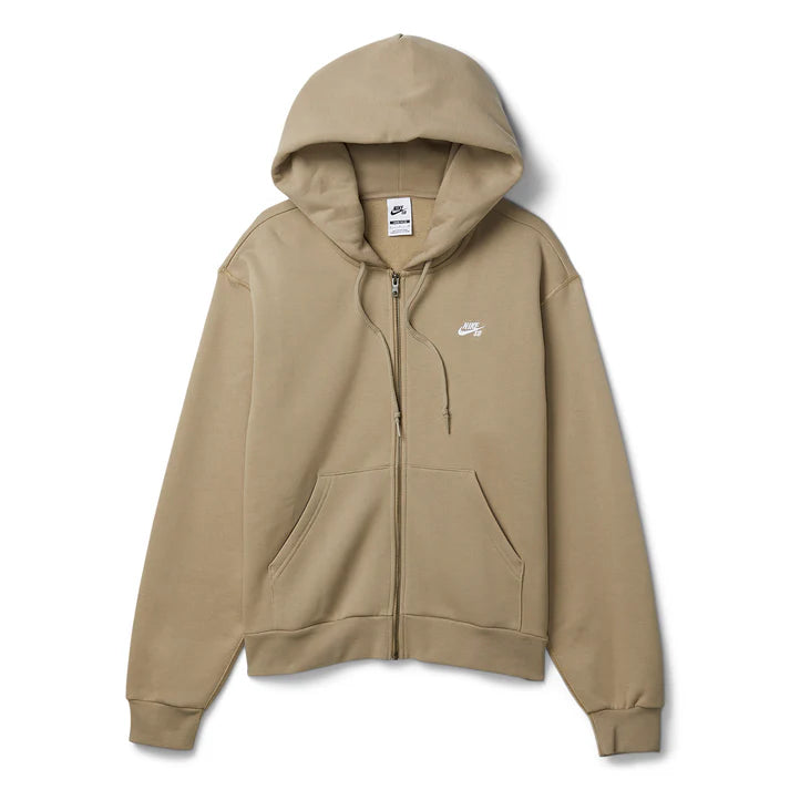 Nike Full-Zip Fleece Skate Hoodie - KHAKI/WHITE - Sun Diego Boardshop