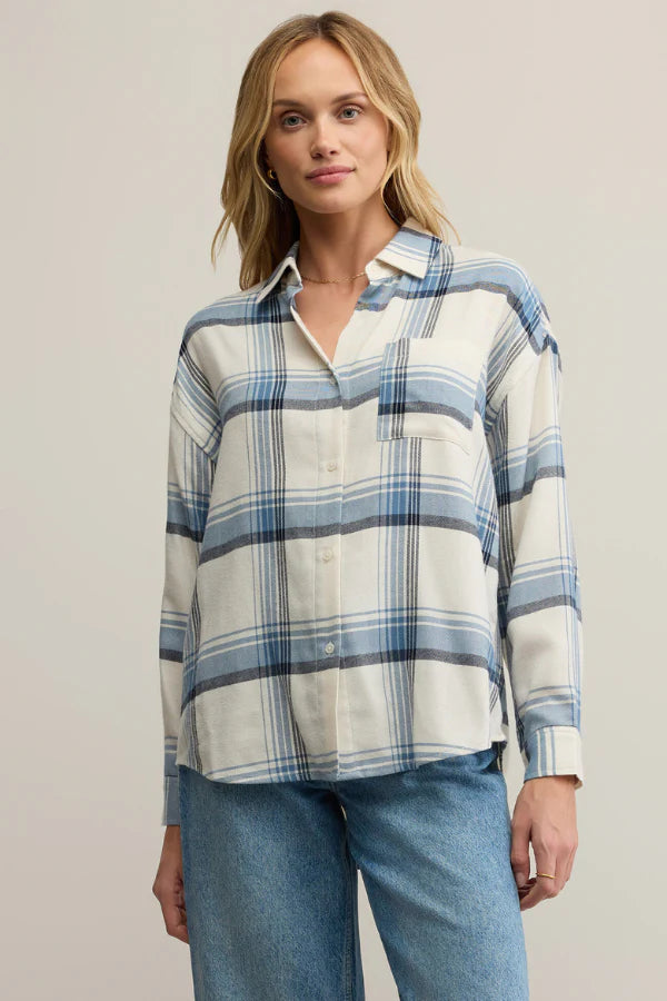 Z-Supply River Plaid Button Up - Vintage Indigo