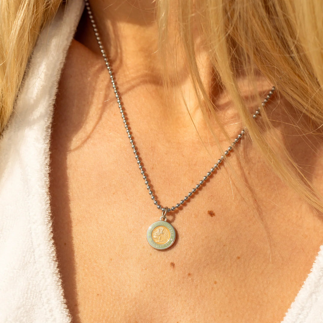 Getback Supply Small St. Christopher Necklace - Coral-Lagoon