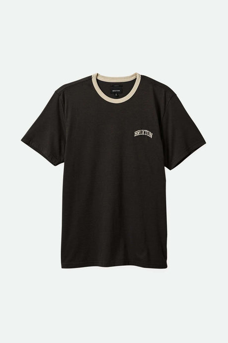 Brixton Varsity Ringer T-Shirt - WASHED BLACK WORN WASH - Sun Diego Boardshop