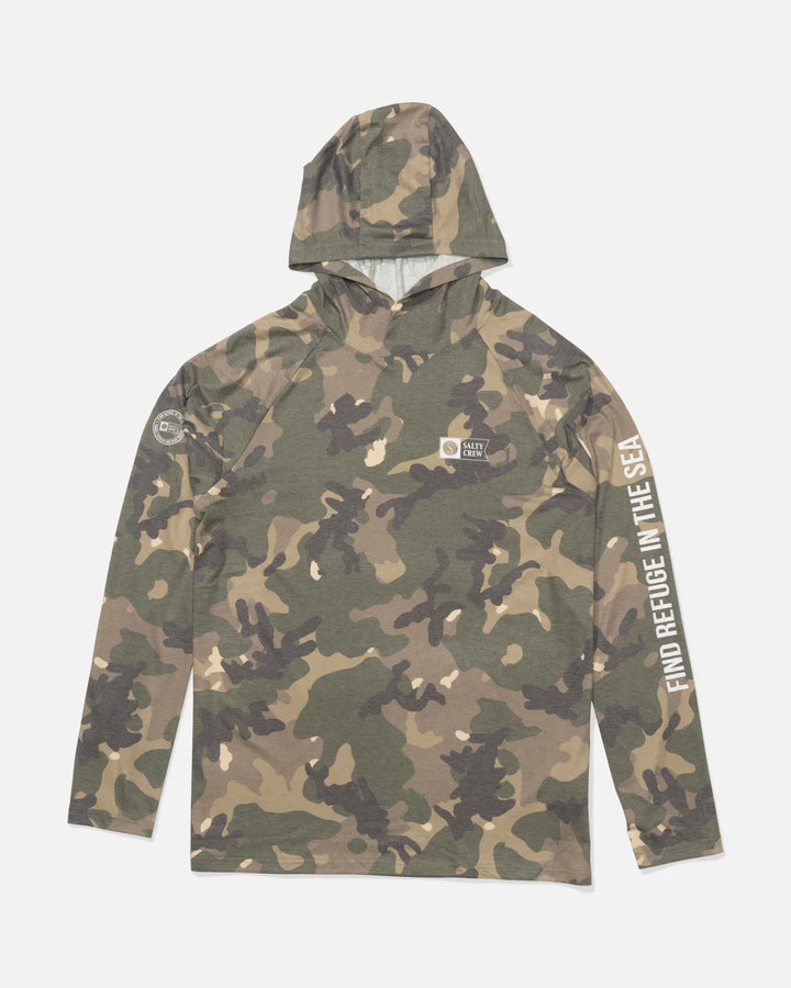 Salty Crew Mariner Lite UV Hoodie - Green Camo - Sun Diego Boardshop