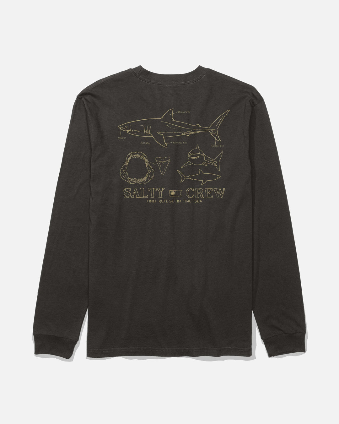 Salty Crew Men's Great White Long Sleeve Tee - Black