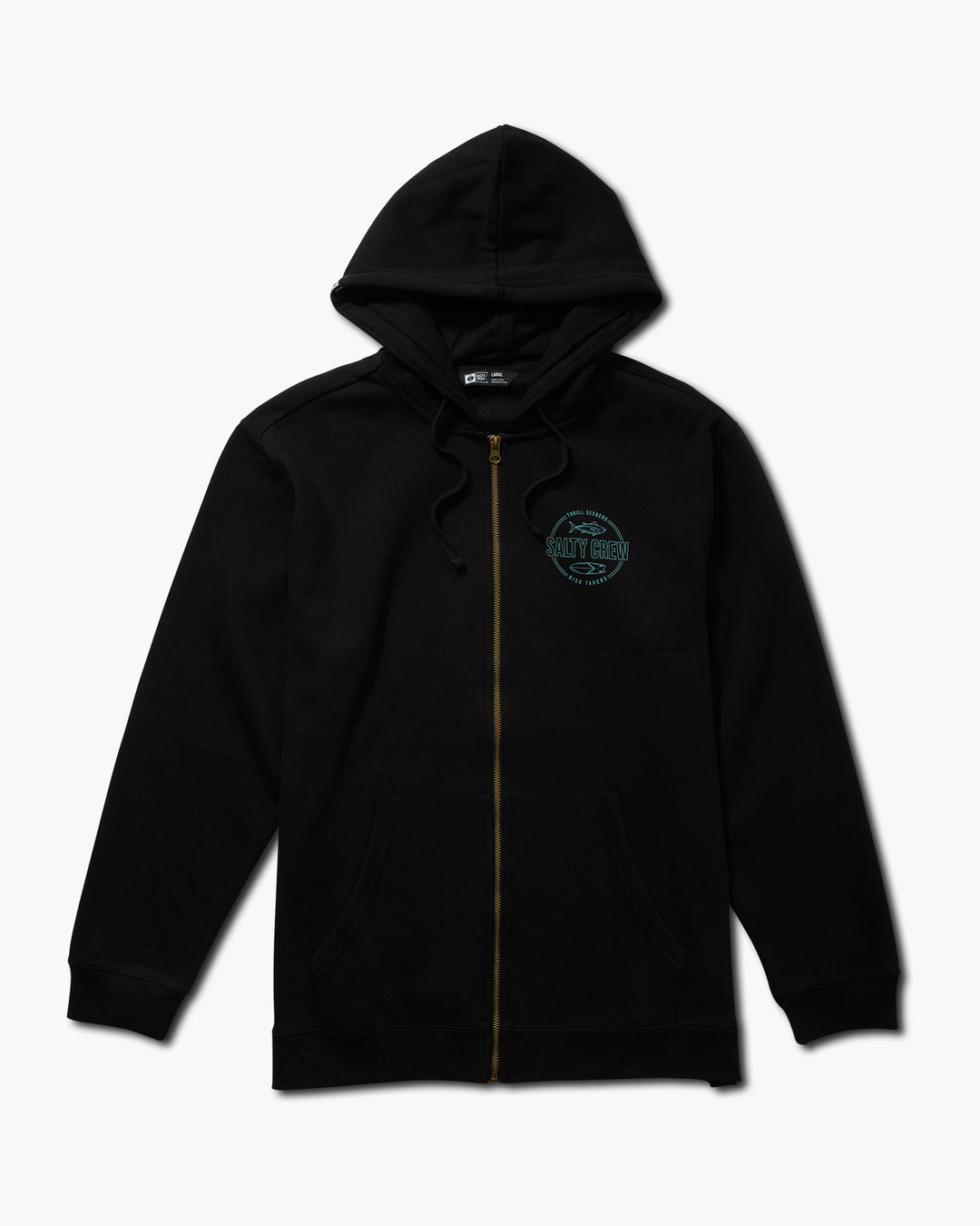 Salty Crew Outlined Zip Fleece - BLACK - Sun Diego Boardshop