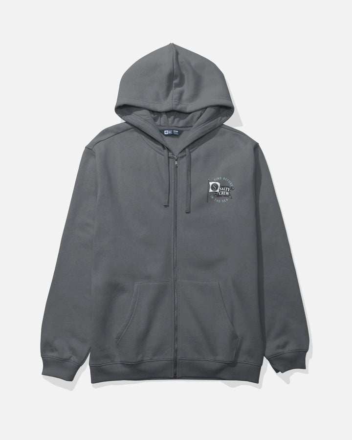 Salty Crew Men's Wavey Zip Fleece - Charcoal