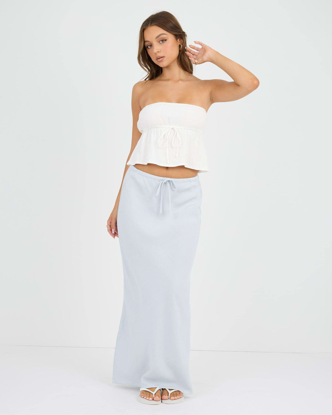 Rhythm Bias Cut Maxi Skirt - BLUE - Sun Diego Boardshop