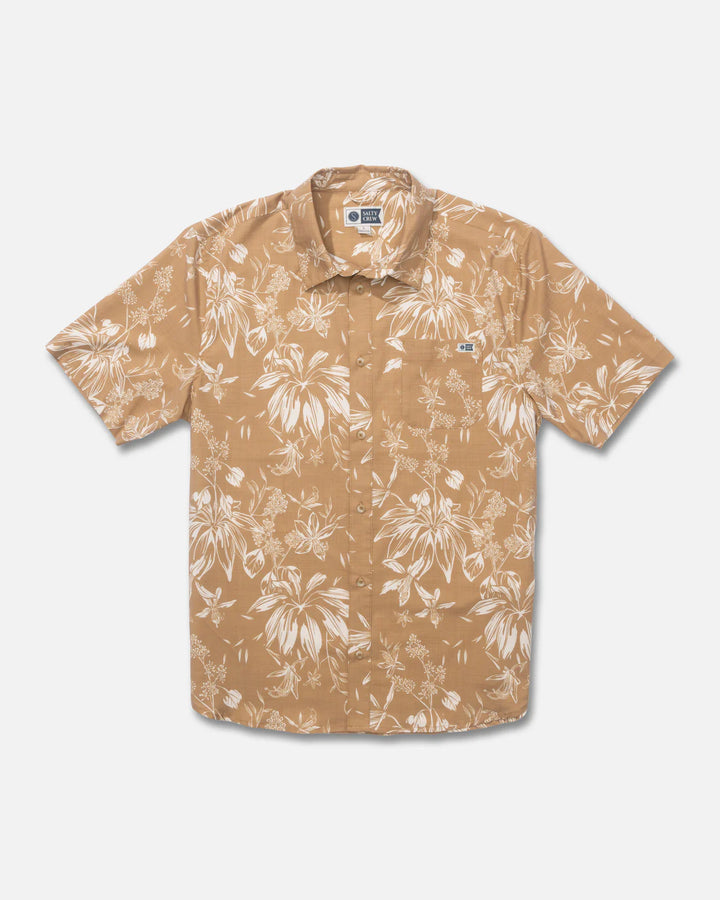 Salty Crew Drifter Uv Button Up - Bronze Brown
