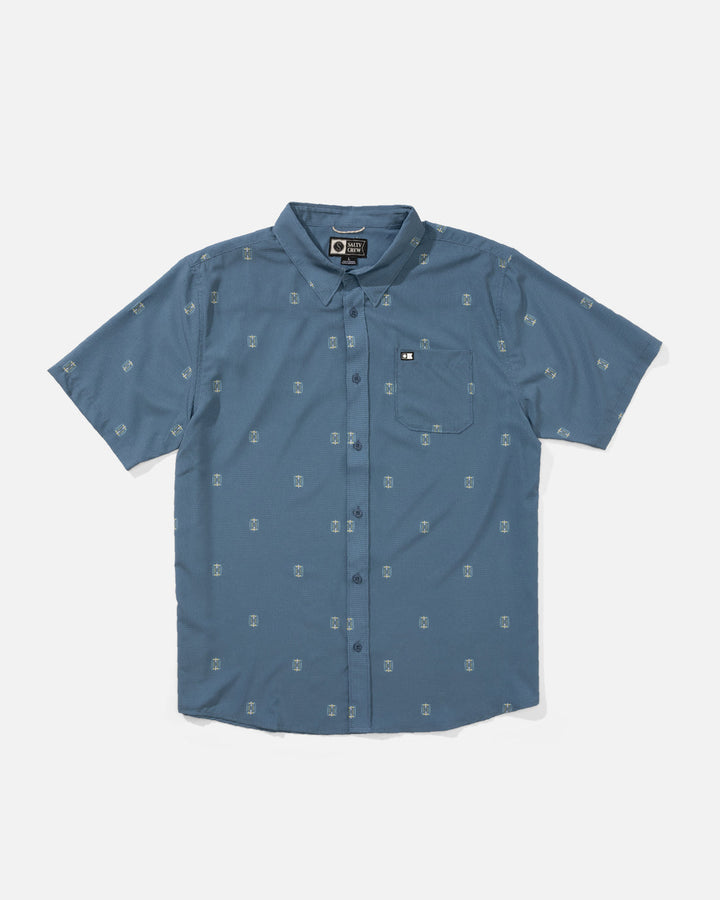 Salty Crew Breezer Perforated Button Up - Channel Blue - Sun Diego Boardshop