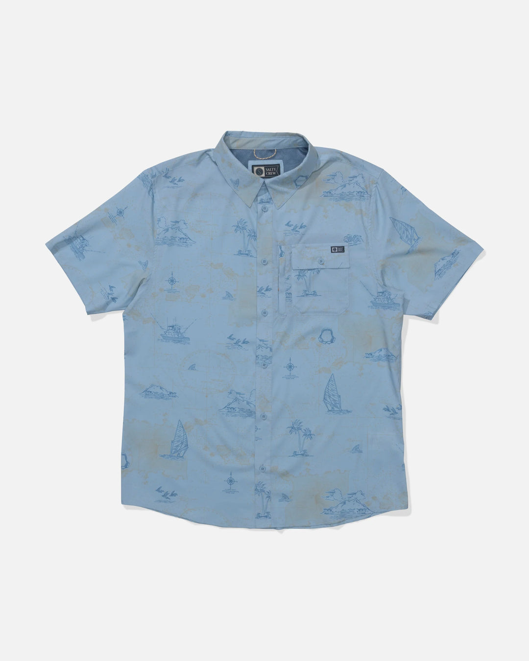 Salty Crew Men's Flagship UV Button Up - Clear Sky