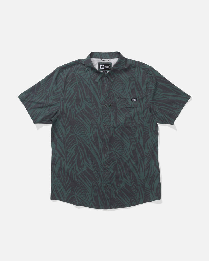 Salty Crew Men's Flagship UV Button Up - Washed Green