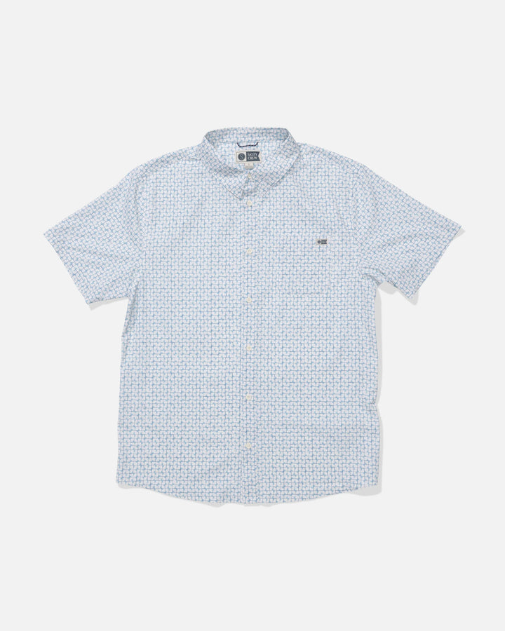 Salty Crew Men's Breezer Perforated Button Up - Off White