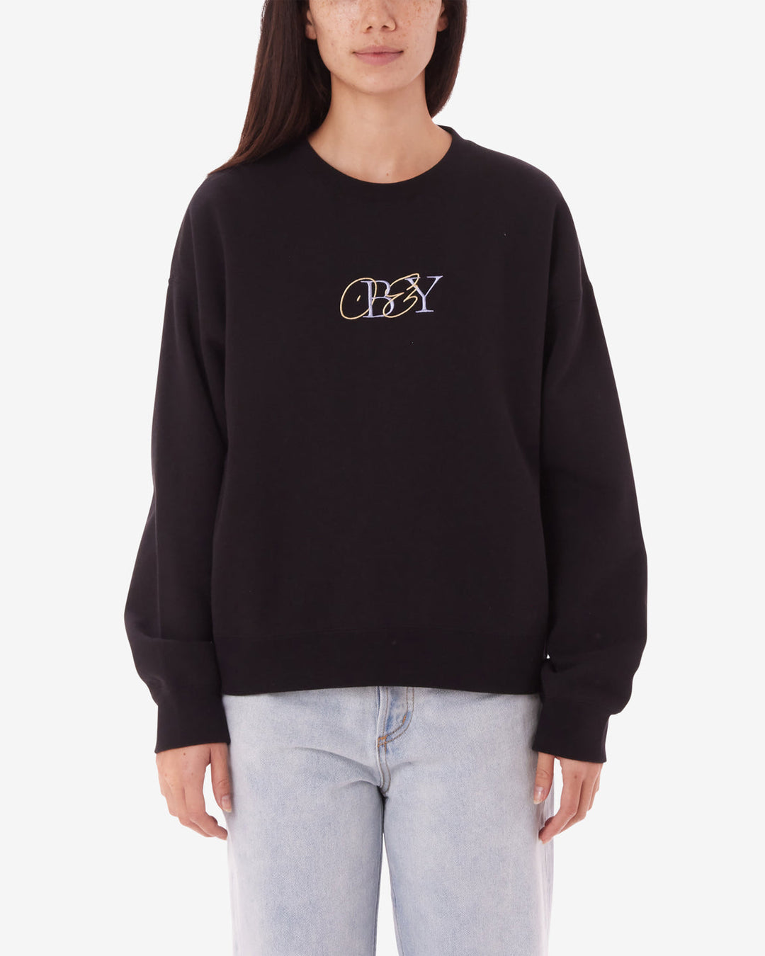 Obey TYPE MIX CREWNECK - DIGITAL BLACK - Sun Diego Boardshop