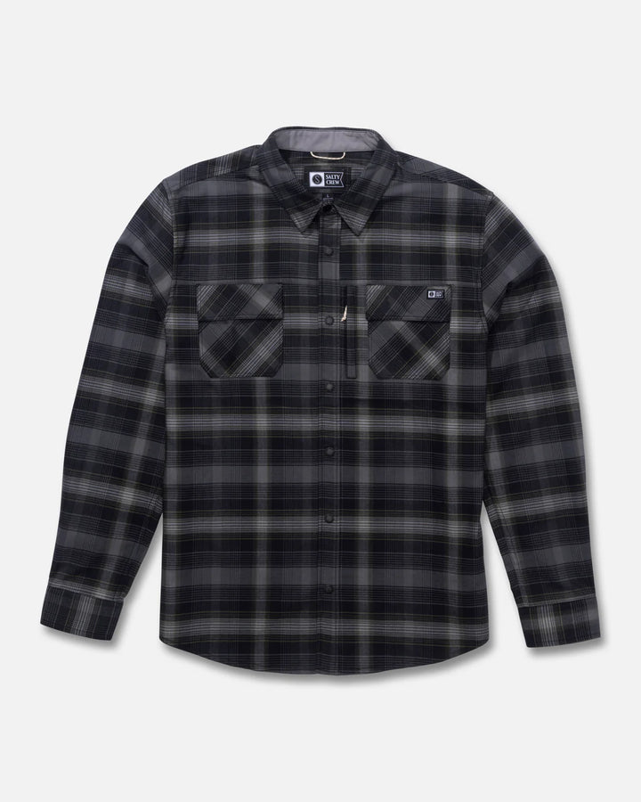 Salty Crew Fathom Tech Flannel - Pirate Black