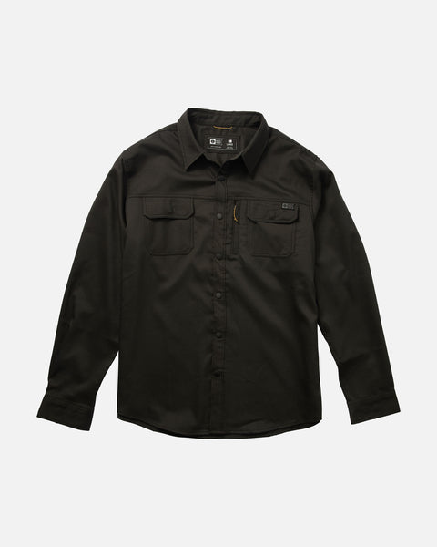 Salty Crew Fathom Tech Flannel - SOLID BLACK - Sun Diego Boardshop