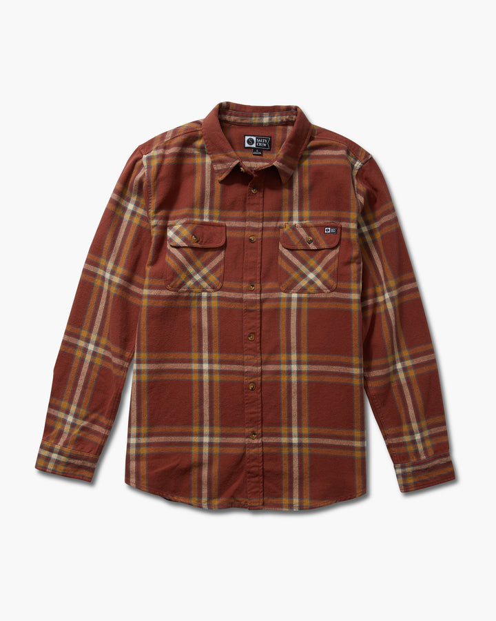 Salty Crew Landfall Flannel - BRICK RED - Sun Diego Boardshop