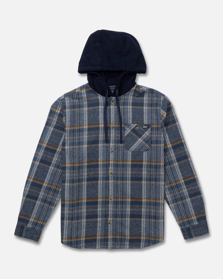 Salty Crew Whitewash Hooded Flannel - Midnight Navy - Sun Diego Boardshop