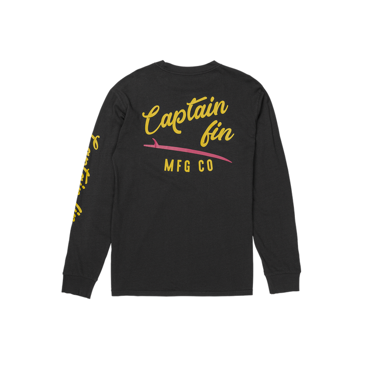 Captain Fin Co Slick Slide Logo Long Sleeve Tee - BLACK - Sun Diego Boardshop