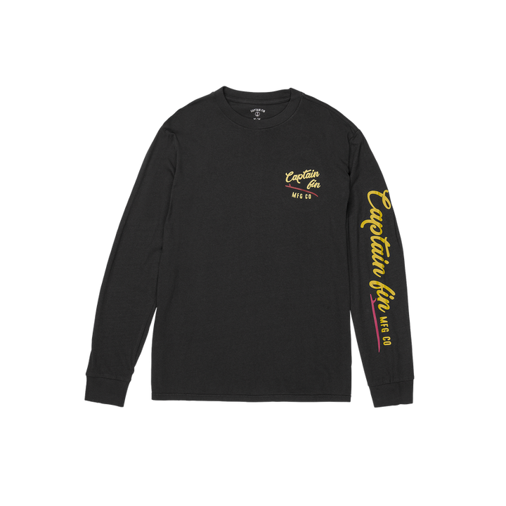 Captain Fin Co Slick Slide Logo Long Sleeve Tee - BLACK - Sun Diego Boardshop