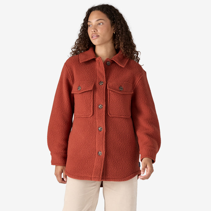 Patagonia Women's Retro Pile Fleece Shacket - BURNISHED RED - Sun Diego Boardshop