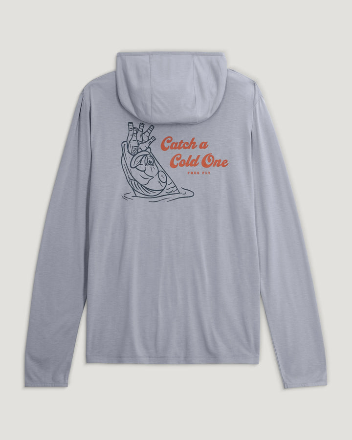 Free Fly Men's Bamboo Lightweight Graphic Hoodie - Catch A Cold One Aspen Grey - Sun Diego Boardshop