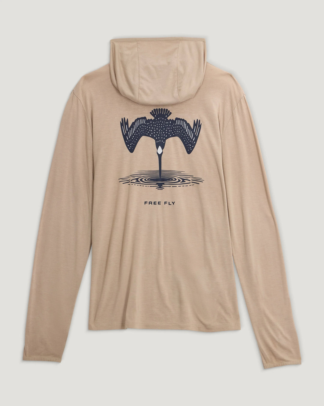 Free Fly Men's Bamboo Lightweight Graphic Hoodie - Dive Bomb Desert Tan - Sun Diego Boardshop