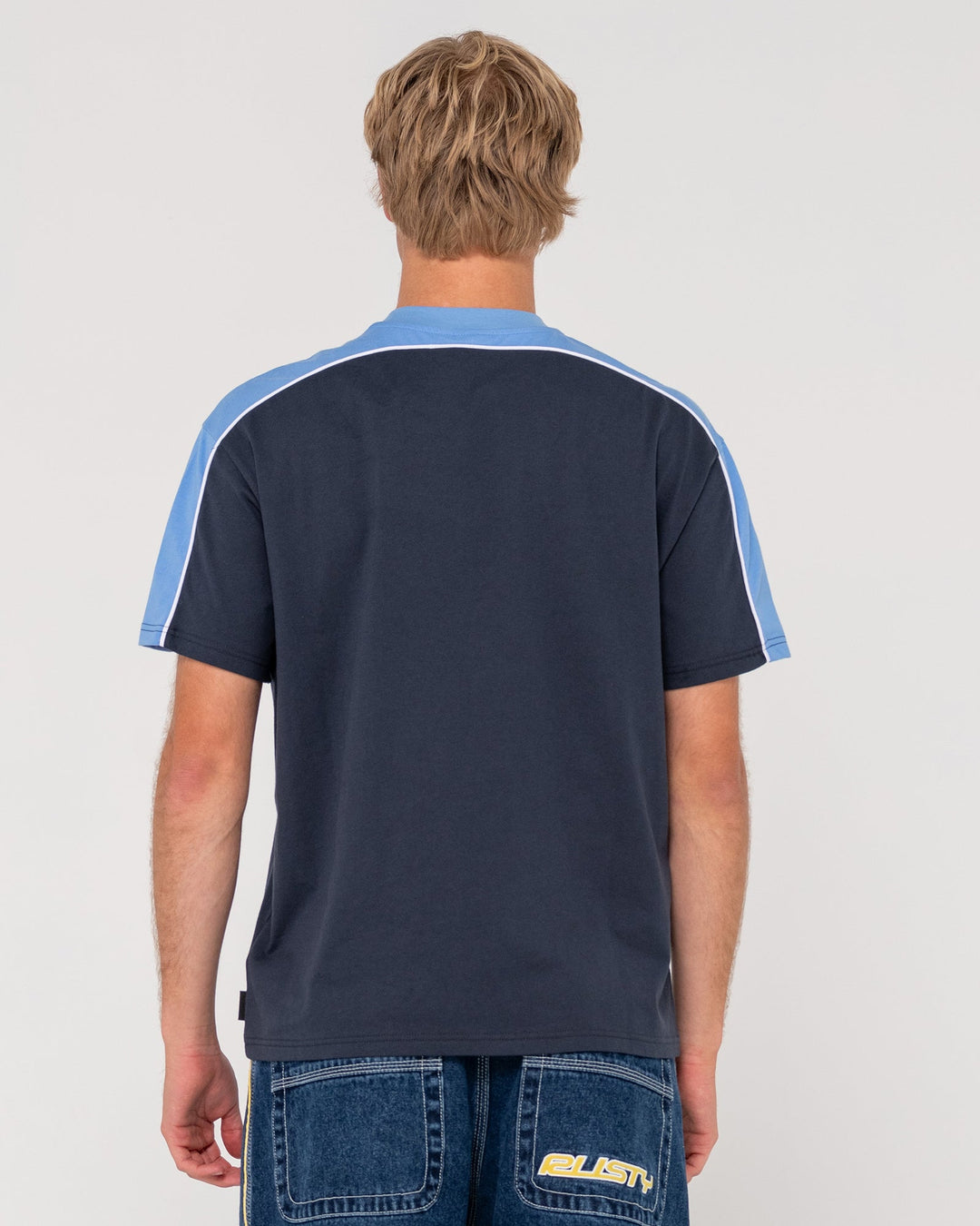 Rusty Straight Shooter Short Sleeve Tee - Navy Blue - Sun Diego Boardshop
