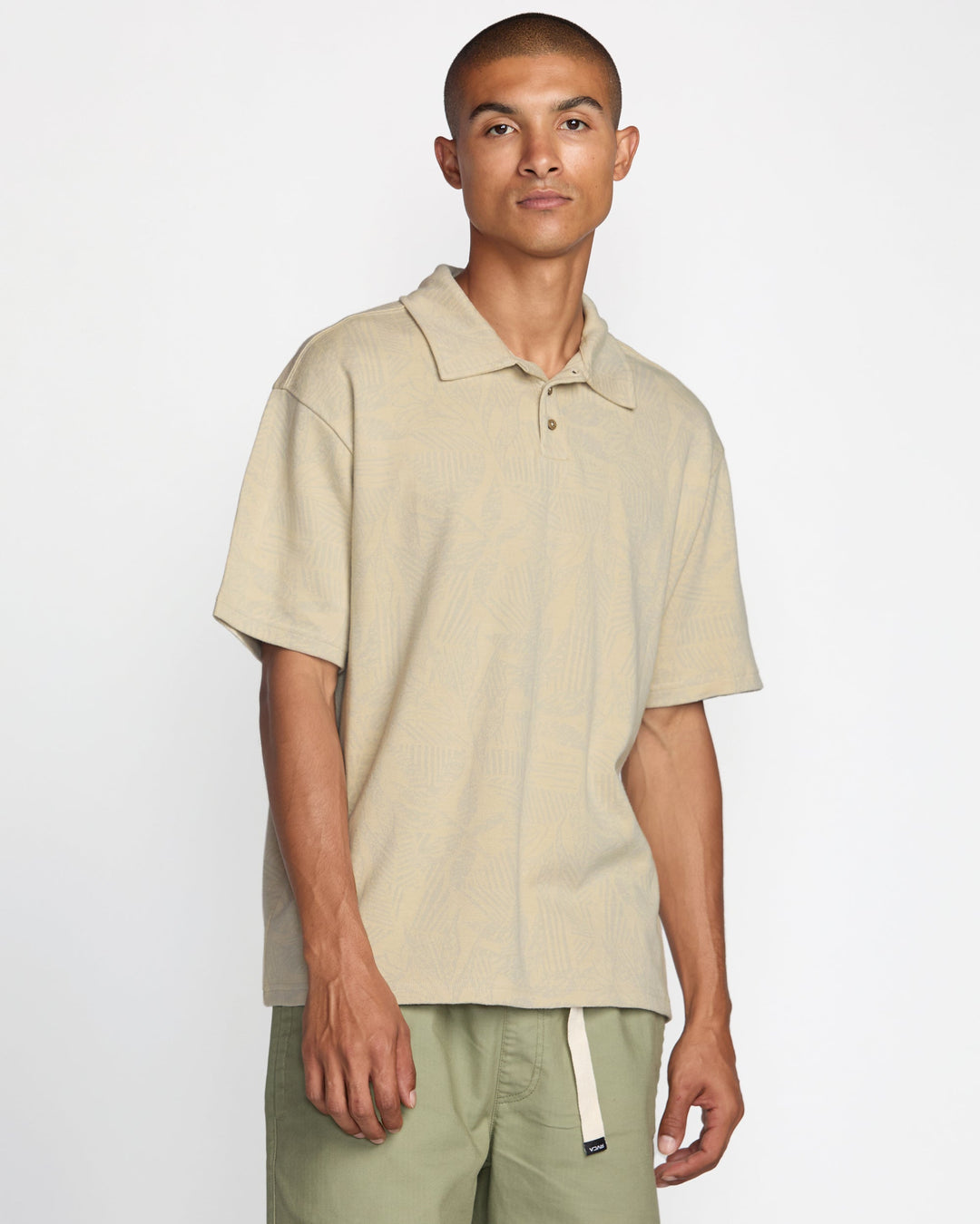 RVCA Exotica Leaf Lines Short Sleeve Polo - Ceramic - Sun Diego Boardshop