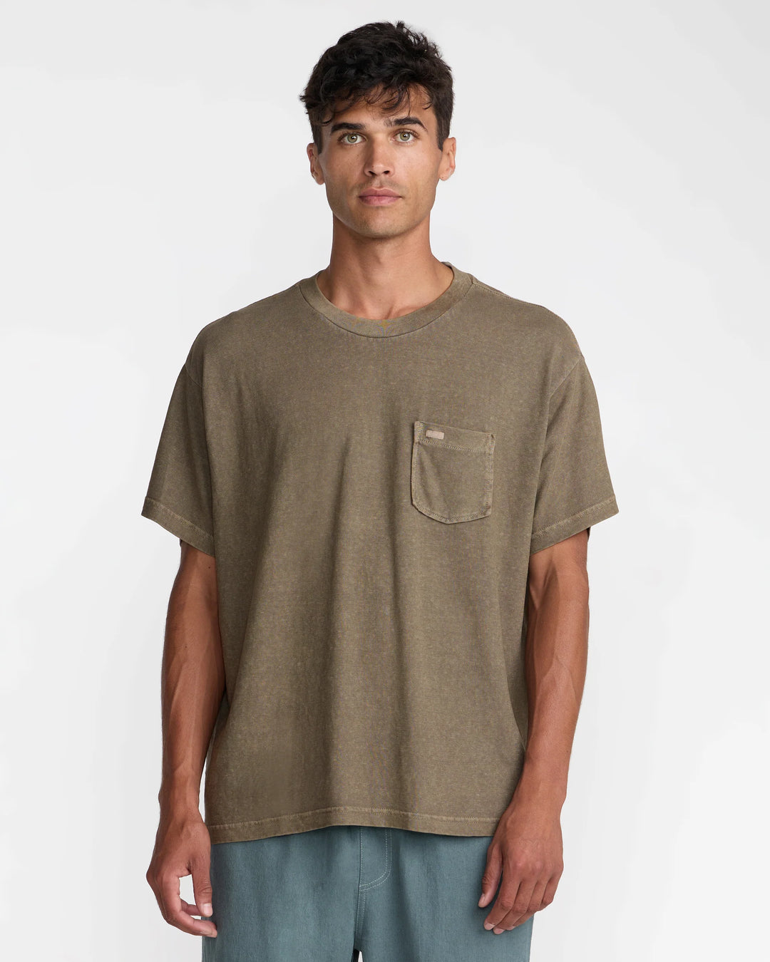RVCA Men's VAcancy Pocket Tee - Mushroom - Sun Diego Boardshop