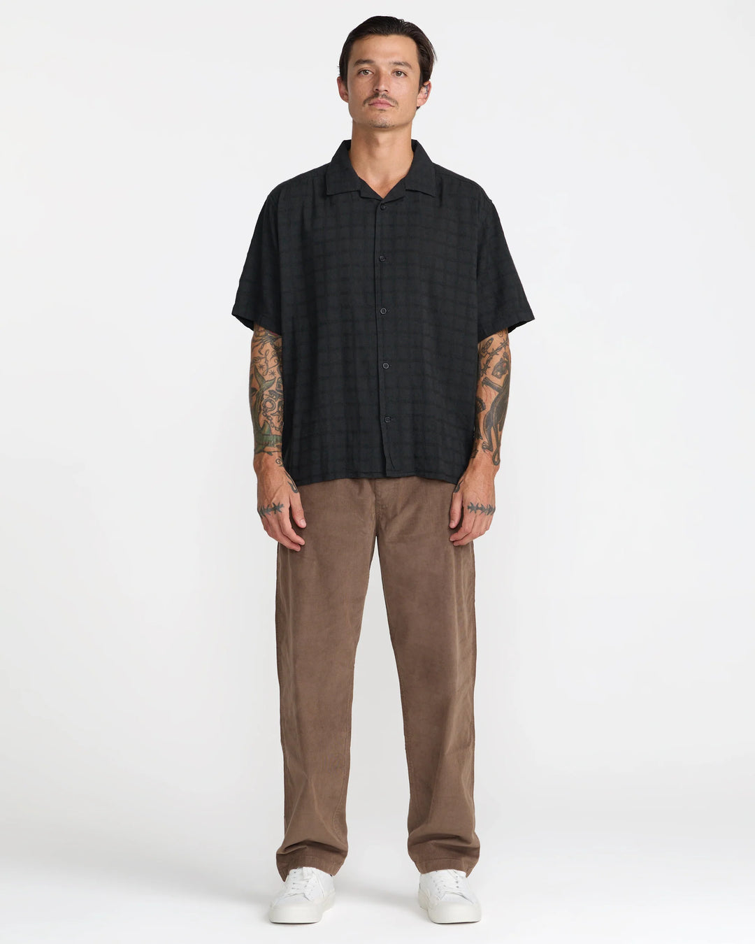 RVCA Men's VAcancy Short Sleeve Shirt - Pirate Black - Sun Diego Boardshop