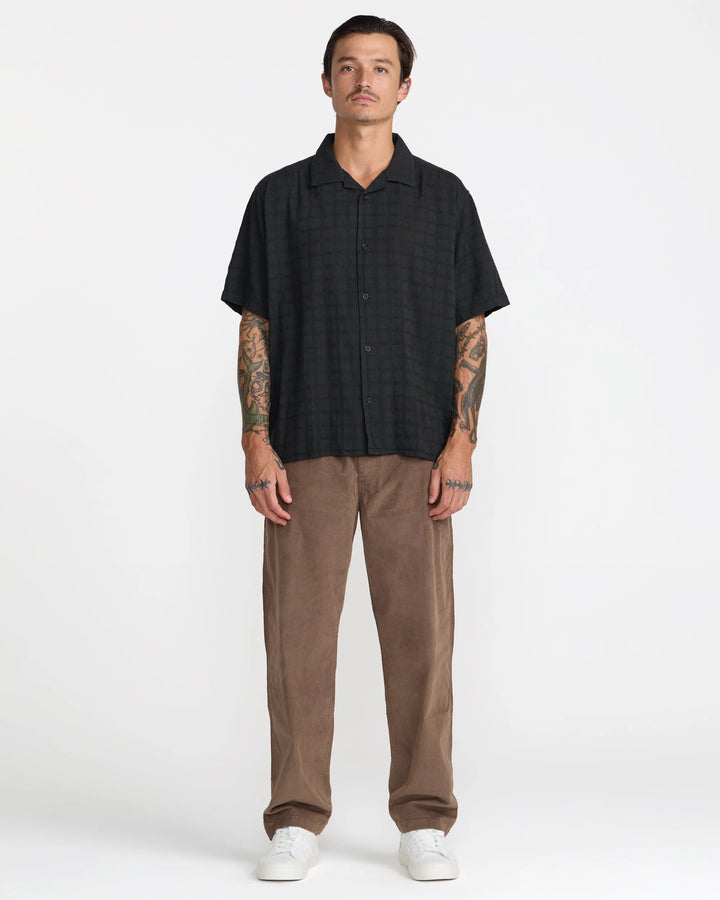 RVCA Men's VAcancy Short Sleeve Shirt - Pirate Black - Sun Diego Boardshop