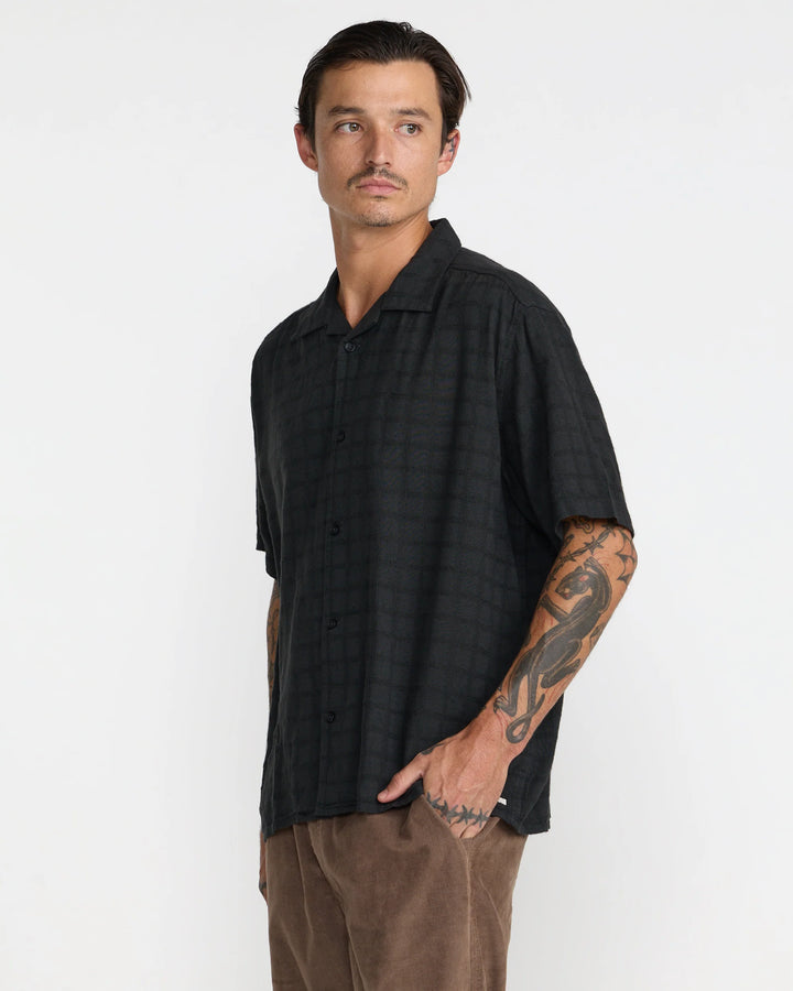 RVCA Men's VAcancy Short Sleeve Shirt - Pirate Black - Sun Diego Boardshop