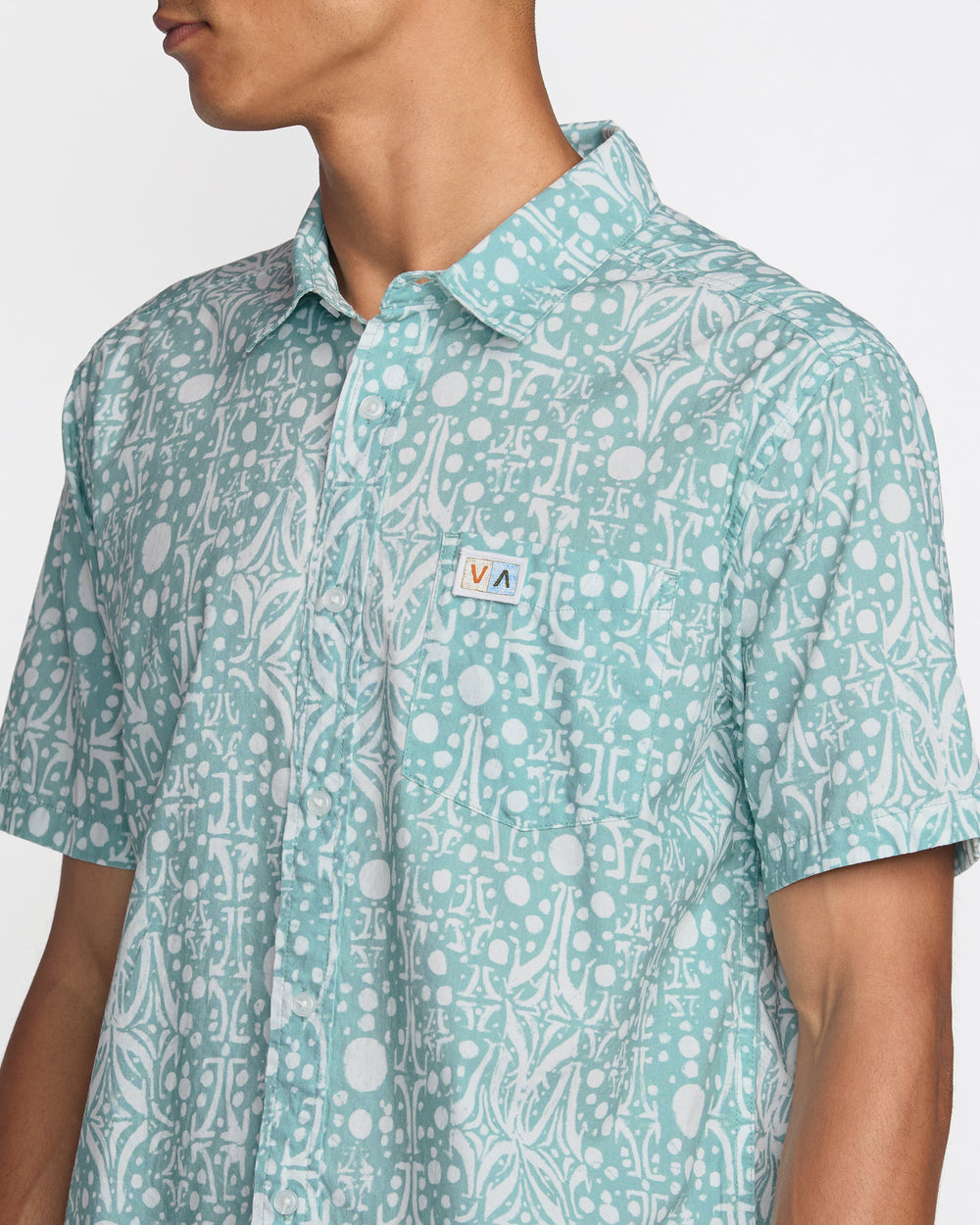 RVCA Jacobs Archive Print Short Sleeve Shirt - Blue Haze - Sun Diego Boardshop