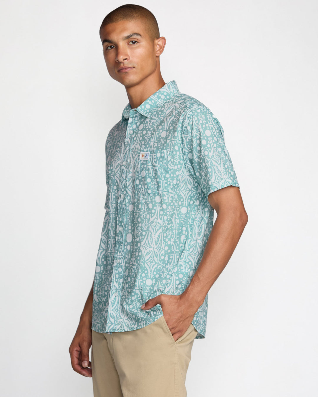 RVCA Jacobs Archive Print Short Sleeve Shirt - Blue Haze - Sun Diego Boardshop