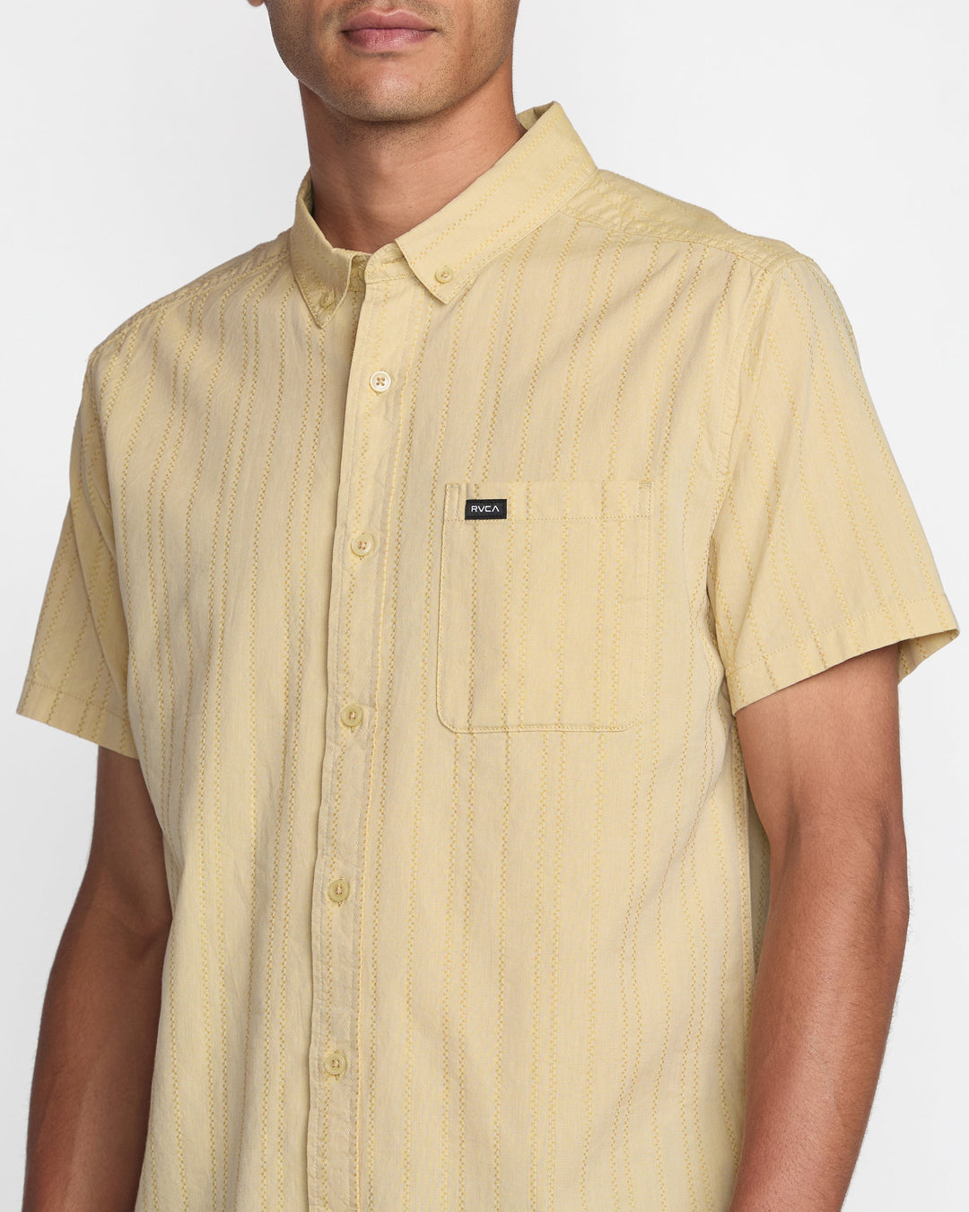 RVCA That'Ll Do Stripe Short Sleeve Shirt - Natural - Sun Diego Boardshop
