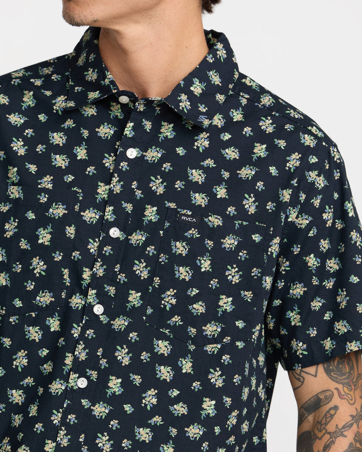 RVCA Men's Breezy Short Sleeve Shirt - Garage Blue - Sun Diego Boardshop