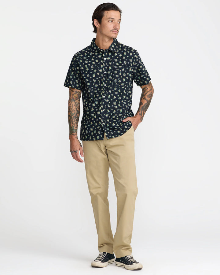 RVCA Men's Breezy Short Sleeve Shirt - Garage Blue - Sun Diego Boardshop