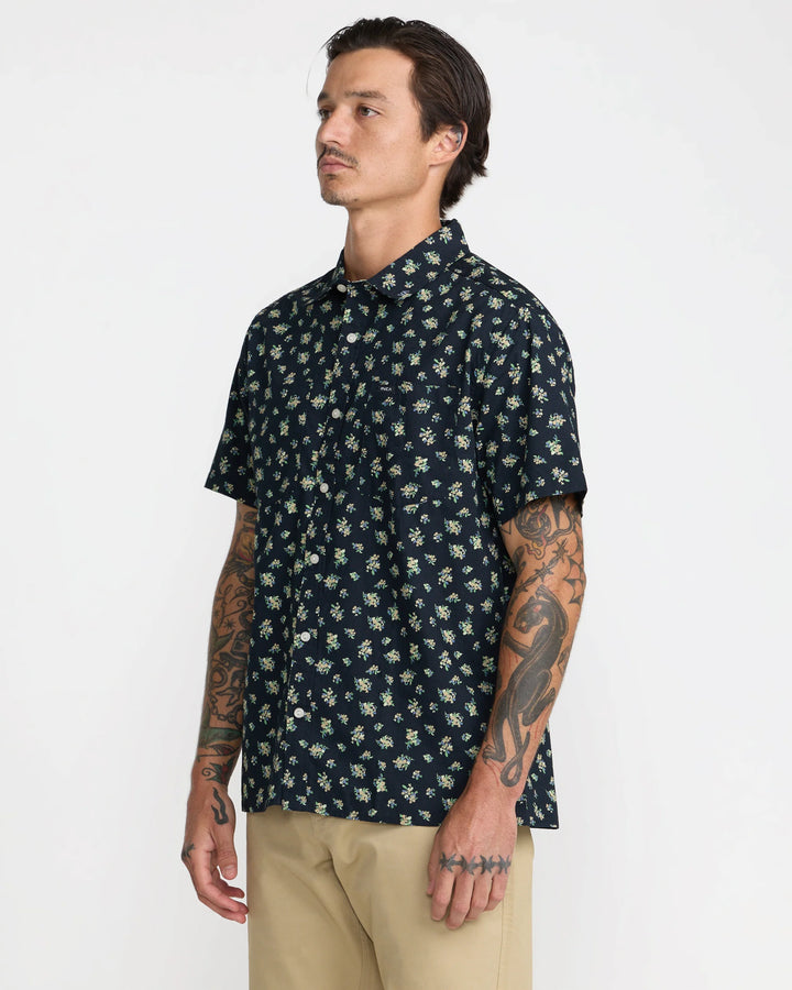 RVCA Men's Breezy Short Sleeve Shirt - Garage Blue - Sun Diego Boardshop