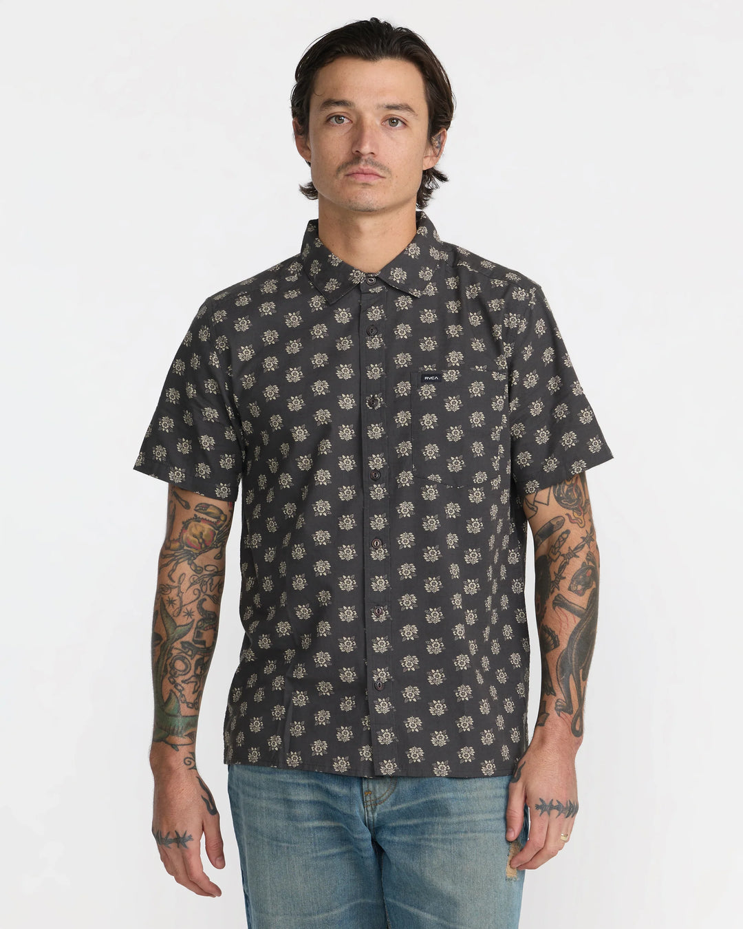 RVCA Men's Breezy Short Sleeve Shirt - Pirate Black - Sun Diego Boardshop