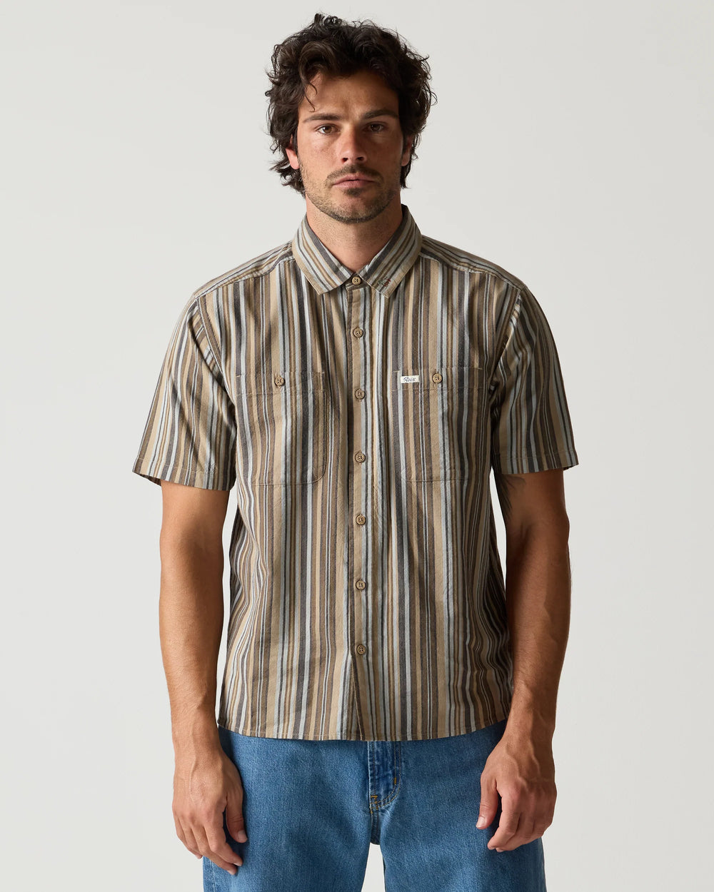RVCA Men's Talum Short Sleeve Shirt - Blue - Sun Diego Boardshop
