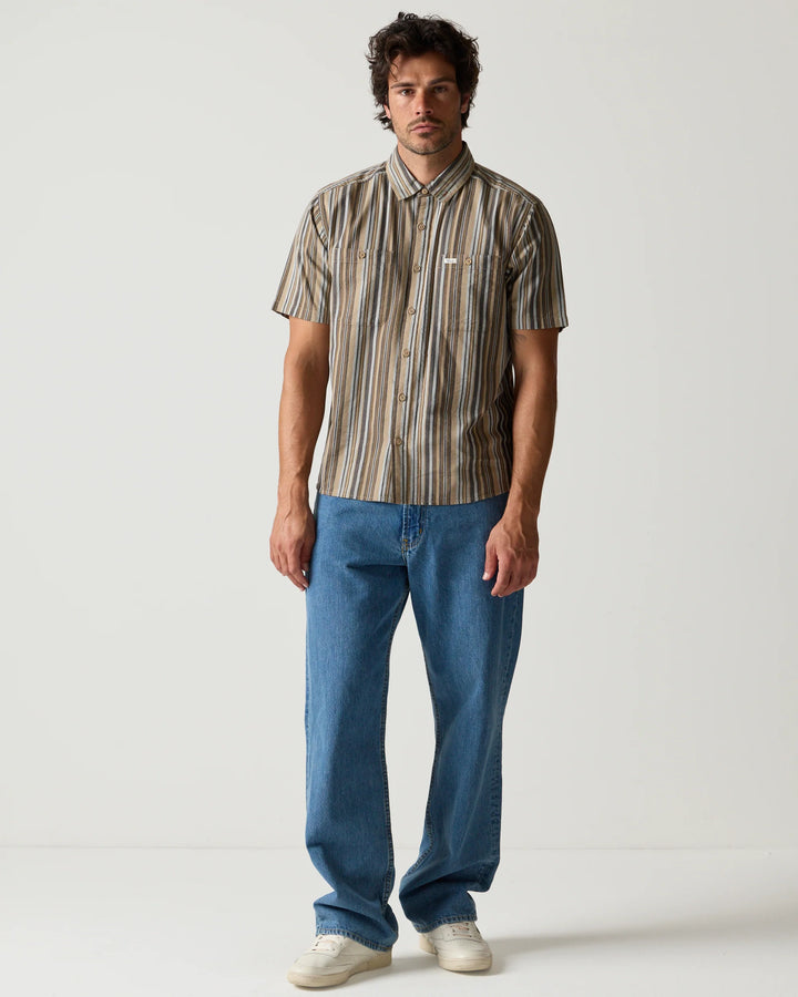 RVCA Men's Talum Short Sleeve Shirt - Blue - Sun Diego Boardshop
