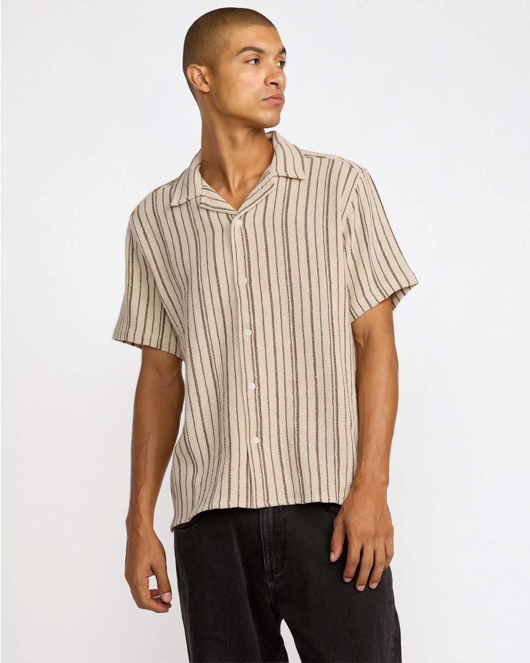 RVCA Vacancy Stripe Short Sleeve Shirt - Ceramic - Sun Diego Boardshop