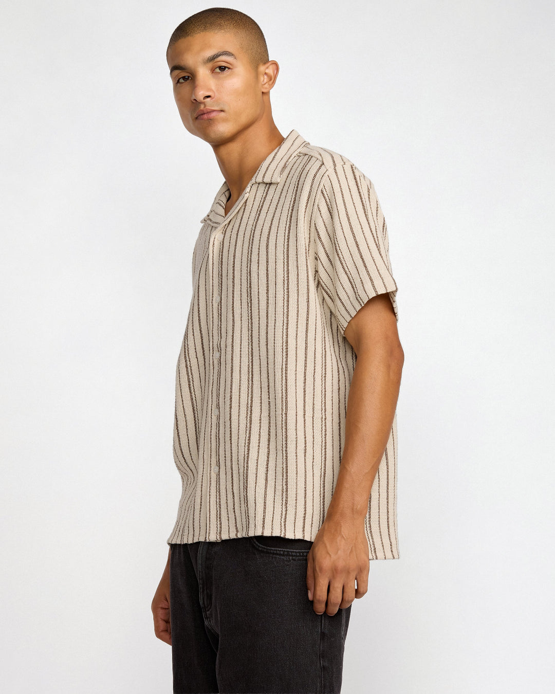 RVCA Vacancy Stripe Short Sleeve Shirt - Ceramic - Sun Diego Boardshop