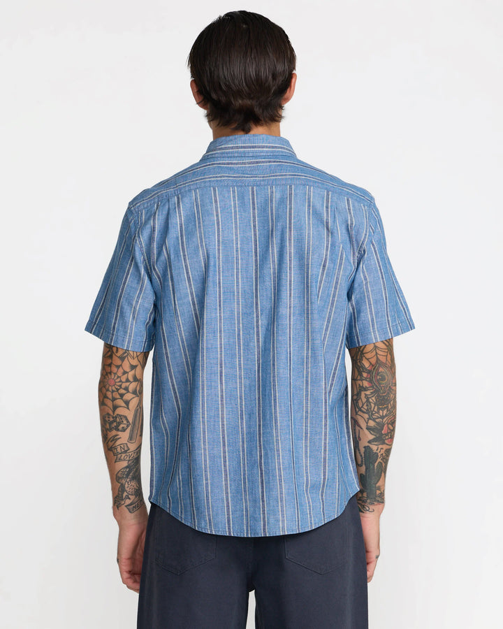 RVCA Men's Denim Days Short Sleeve Shirt - Indigo - Sun Diego Boardshop