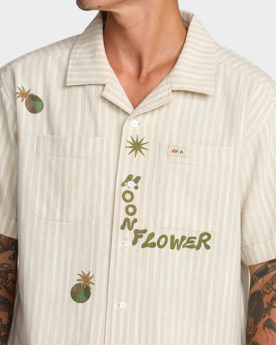 RVCA Mel G Moonlight Short Sleeve Shirt - Antique White - Sun Diego Boardshop