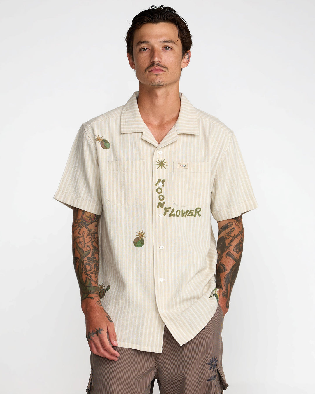 RVCA Mel G Moonlight Short Sleeve Shirt - Antique White - Sun Diego Boardshop