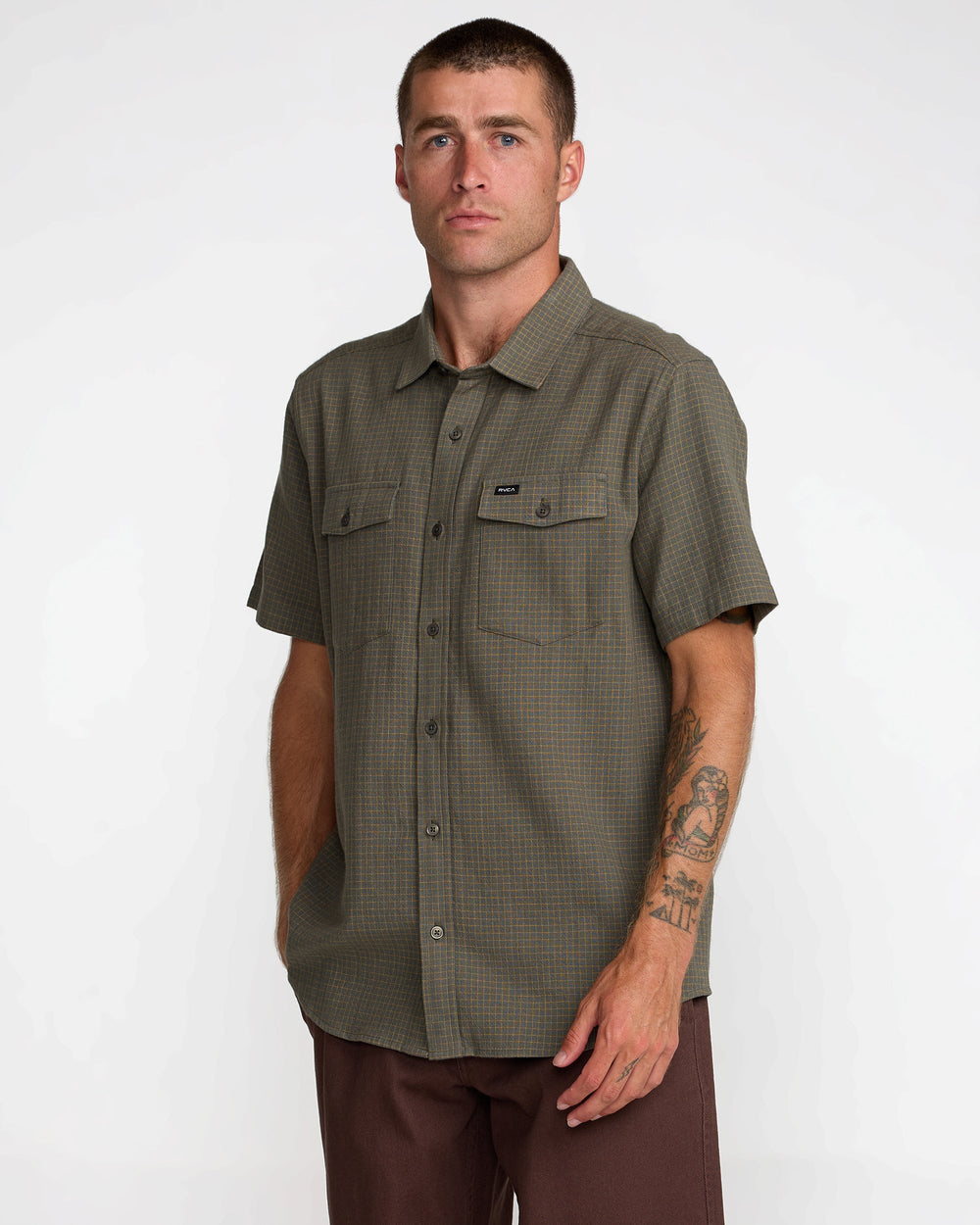 RVCA Costa Plaid - Sage Leaf - Sun Diego Boardshop