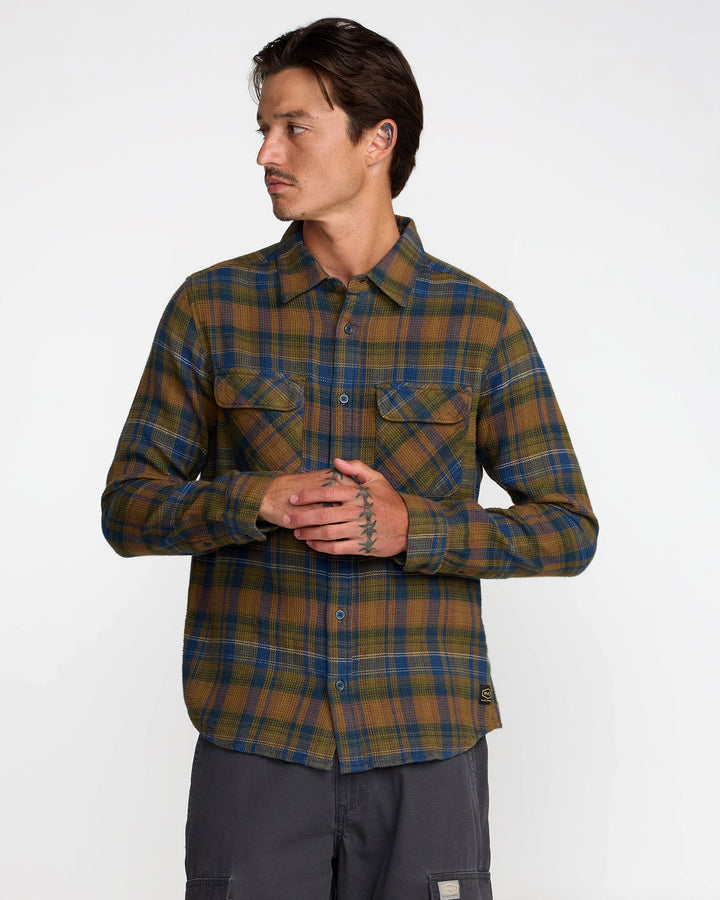 RVCA Dayshift Flannel - Olive - Sun Diego Boardshop