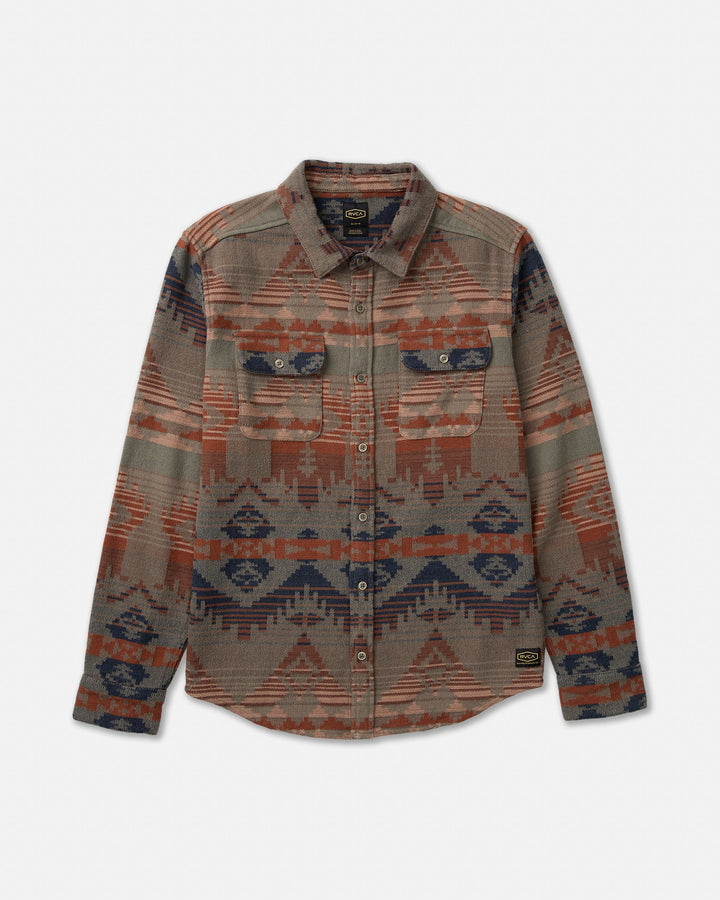 RVCA Dayshift Blanket Flannel Long Sleeve Shirt - Multi - Sun Diego Boardshop